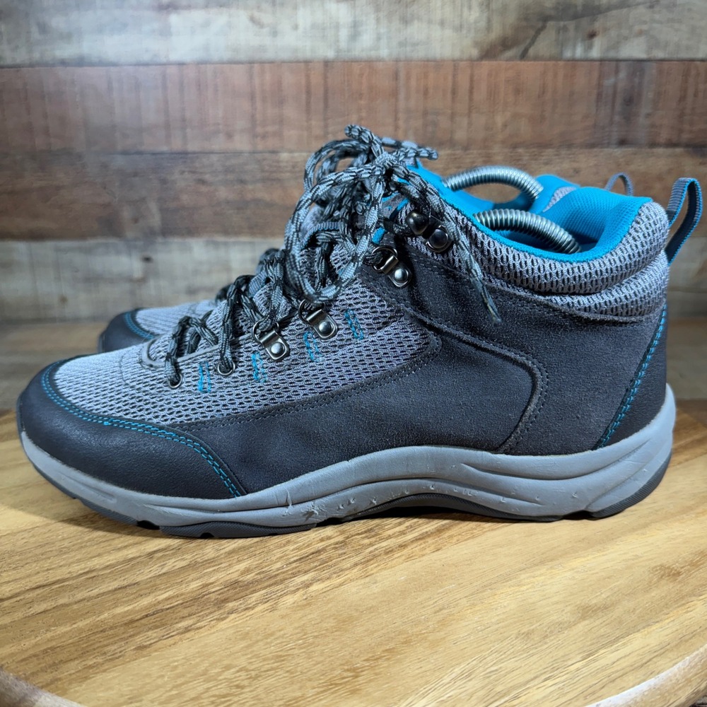 Vionic Hiking Boots Womens 10 Wide Grey Cypress 3105 Suede Mesh Orthotic Trail